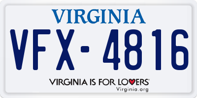 VA license plate VFX4816