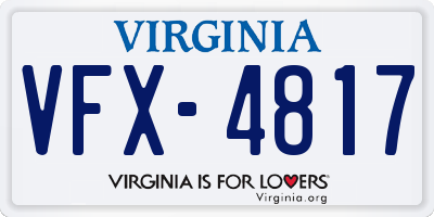VA license plate VFX4817