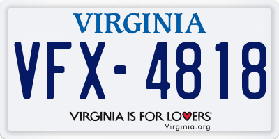 VA license plate VFX4818