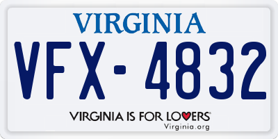 VA license plate VFX4832