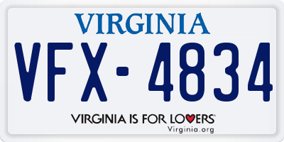 VA license plate VFX4834