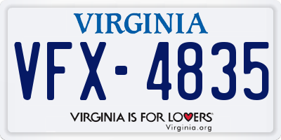 VA license plate VFX4835