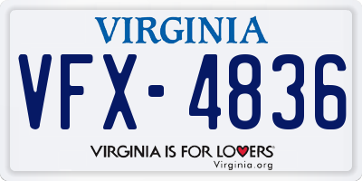 VA license plate VFX4836