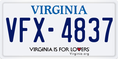 VA license plate VFX4837