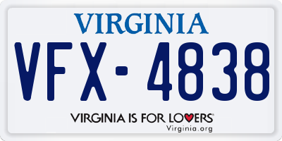 VA license plate VFX4838