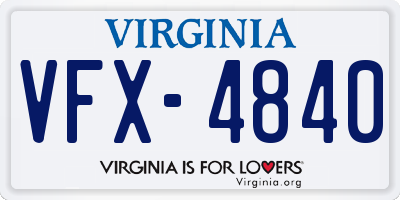 VA license plate VFX4840