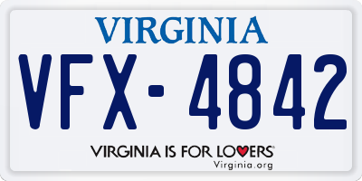VA license plate VFX4842