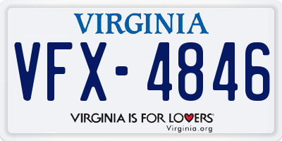 VA license plate VFX4846