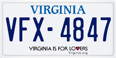 VA license plate VFX4847