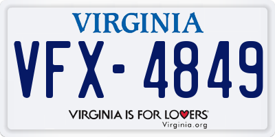 VA license plate VFX4849