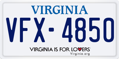 VA license plate VFX4850