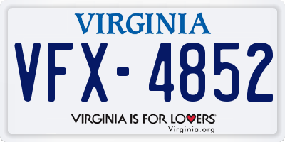 VA license plate VFX4852