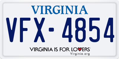 VA license plate VFX4854