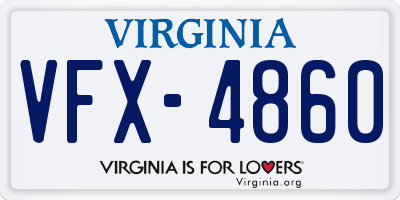 VA license plate VFX4860