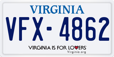 VA license plate VFX4862