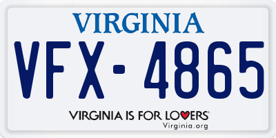 VA license plate VFX4865