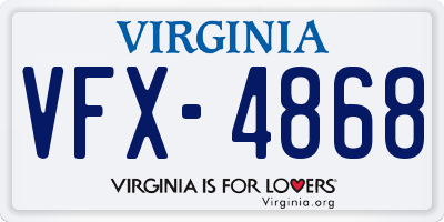 VA license plate VFX4868