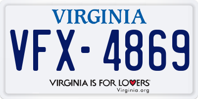 VA license plate VFX4869