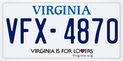 VA license plate VFX4870