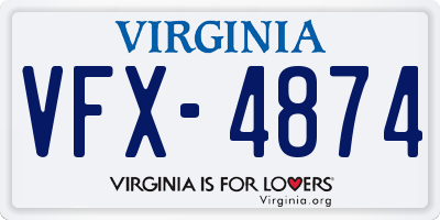 VA license plate VFX4874