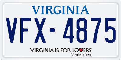 VA license plate VFX4875