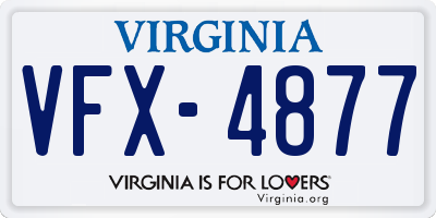 VA license plate VFX4877