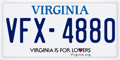 VA license plate VFX4880