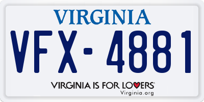 VA license plate VFX4881