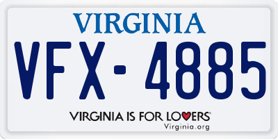 VA license plate VFX4885