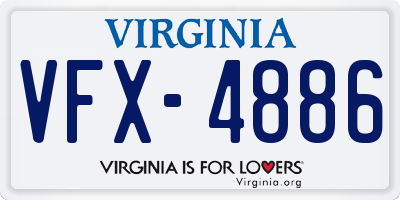 VA license plate VFX4886