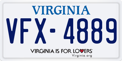 VA license plate VFX4889