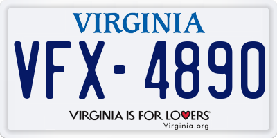 VA license plate VFX4890
