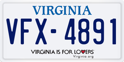 VA license plate VFX4891
