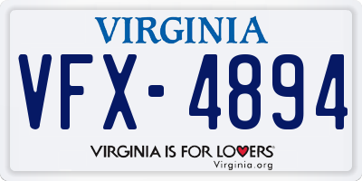 VA license plate VFX4894