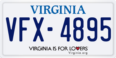 VA license plate VFX4895