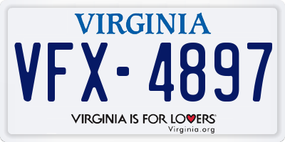 VA license plate VFX4897