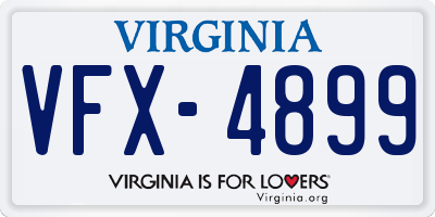 VA license plate VFX4899
