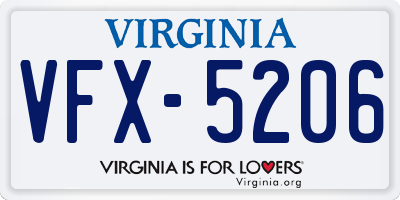 VA license plate VFX5206