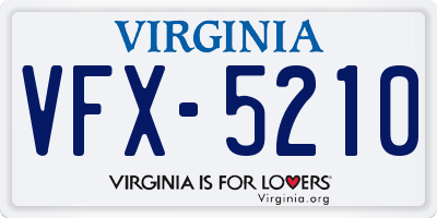 VA license plate VFX5210