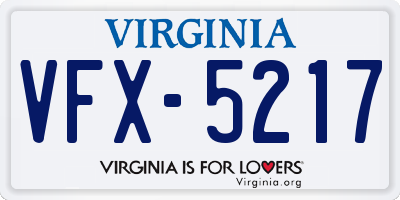 VA license plate VFX5217