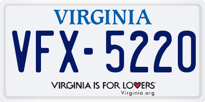 VA license plate VFX5220
