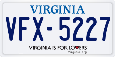 VA license plate VFX5227
