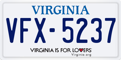 VA license plate VFX5237