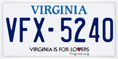 VA license plate VFX5240