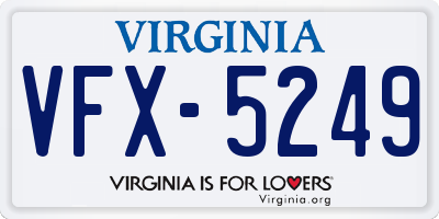 VA license plate VFX5249
