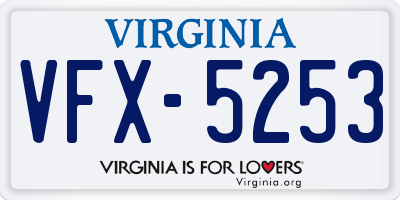 VA license plate VFX5253