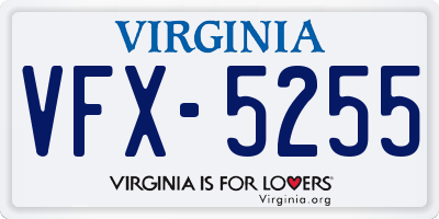 VA license plate VFX5255
