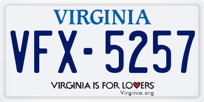 VA license plate VFX5257