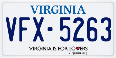VA license plate VFX5263