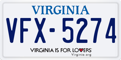 VA license plate VFX5274